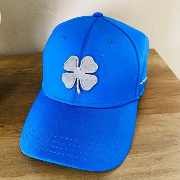 Black Clover “Live Lucky” Royal Blue and Gray Hat Cap Gray Clover Size S/M - Picture 2 of 5